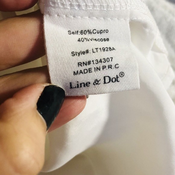 Line & Dot Embroidered Off The Shoulder Peasant boho prairie blouse size xs - Picture 6 of 9